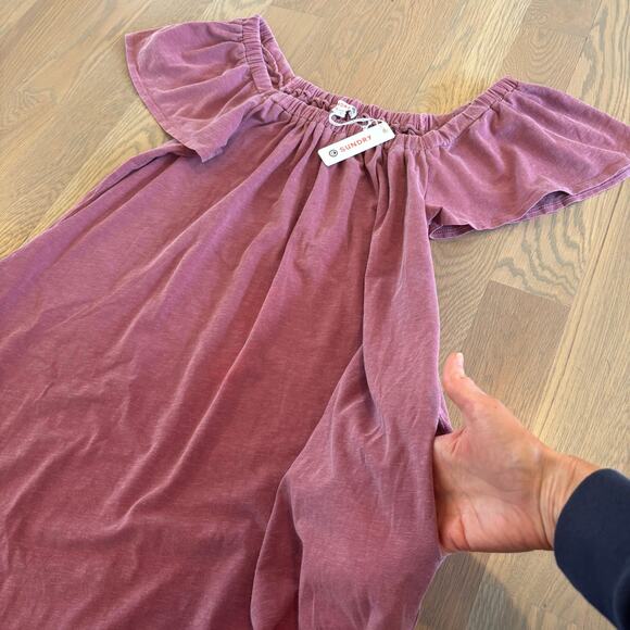 NWT Anthropologie Sundry Maxi Trapeze Dress Berry - Picture 3 of 9